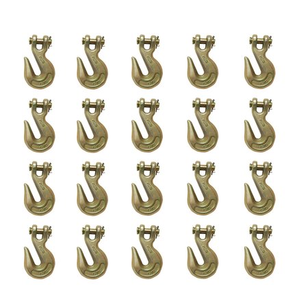 TIE 4 SAFE G70 3/8" Clevis Grab Hooks Tow Chain Hook Flatbed Truck Trailer Tie Down, 20PK FH406-38-20
